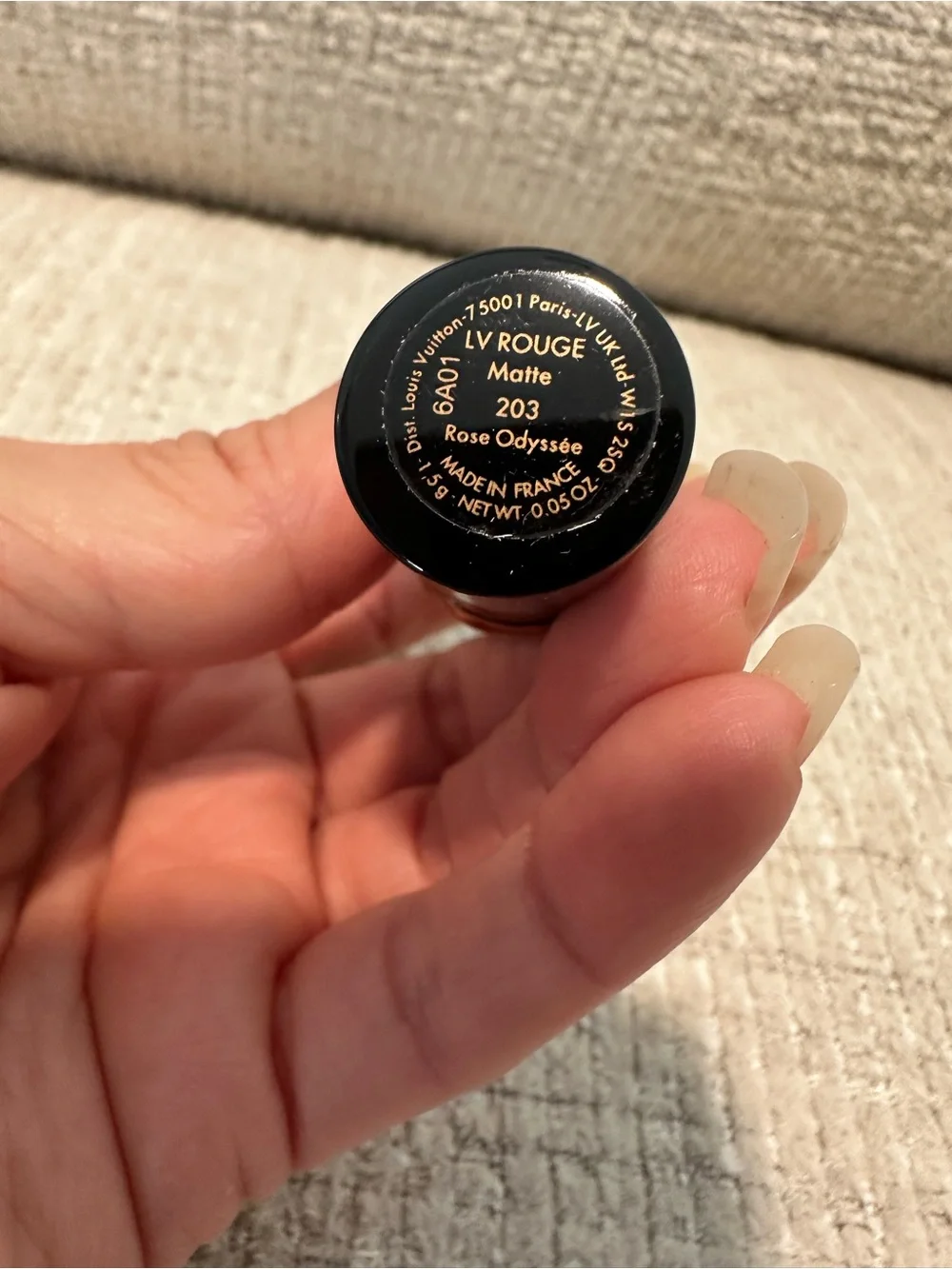 Louis  Vuitton Pink Brown Lipstick with Gold Accents